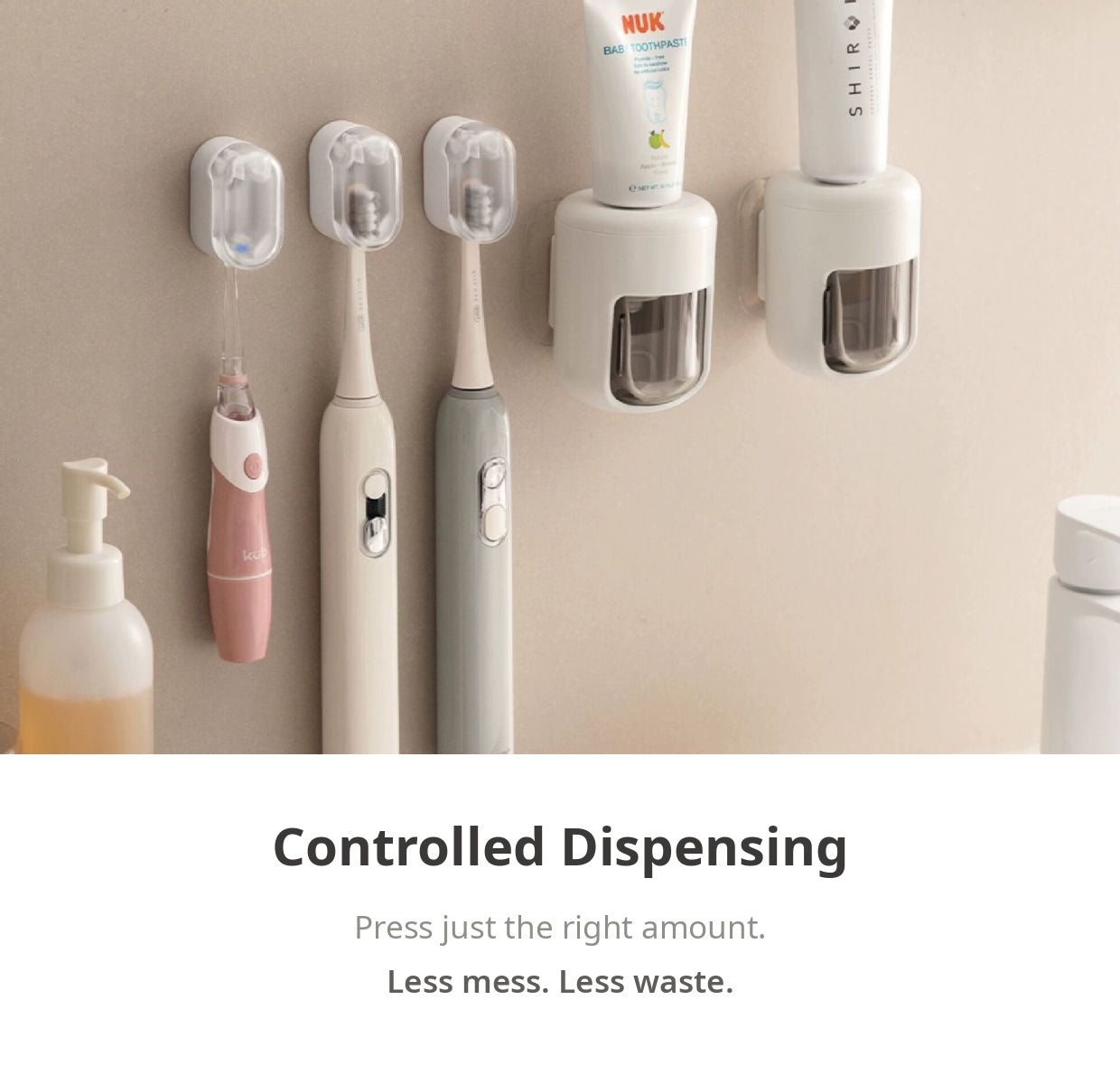 🦷Wall-Mounted Toothpaste Dispenser with Dust Cover