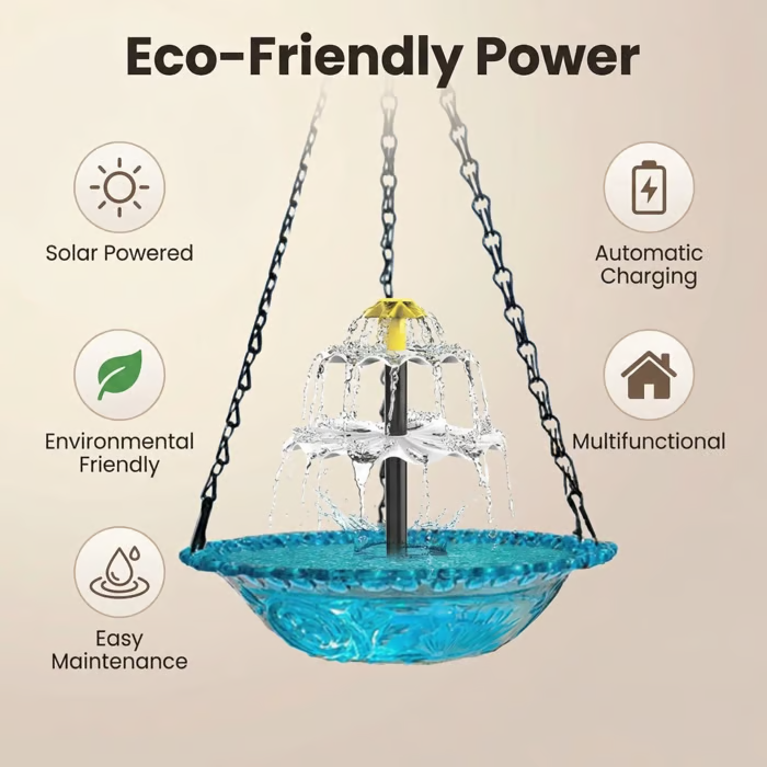 🐦Solar Cascade Hanging Bird Bath Fountain