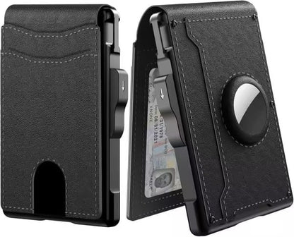 ✨AirTag Men's Wallet | Pop-Up Aluminum Money Clip, Slim RFID Blocking Leather Bifold Card Holder