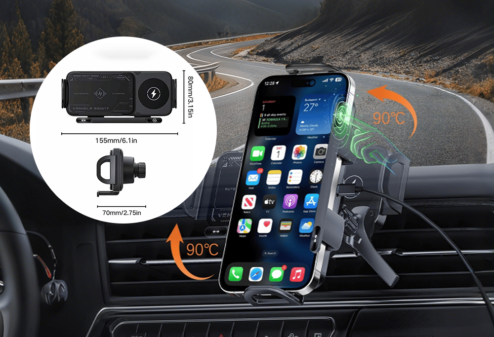 ⚡Wireless Charging Rotating Car Mount📱