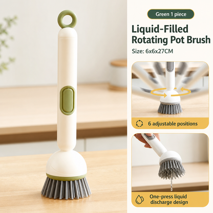 🔥Revolutionary 360° Spinning Dish Brush with Soap Dispenser