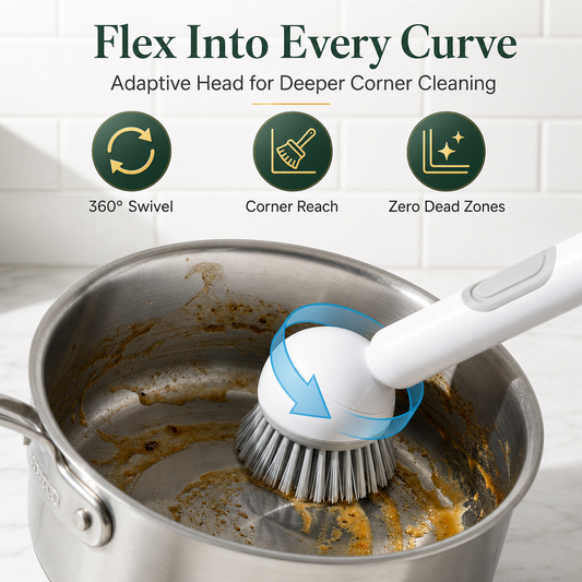 🔥Revolutionary 360° Spinning Dish Brush with Soap Dispenser