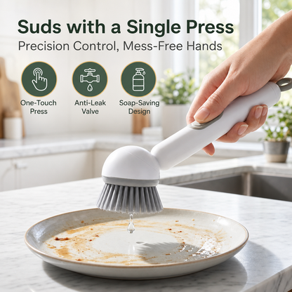 🔥Revolutionary 360° Spinning Dish Brush with Soap Dispenser
