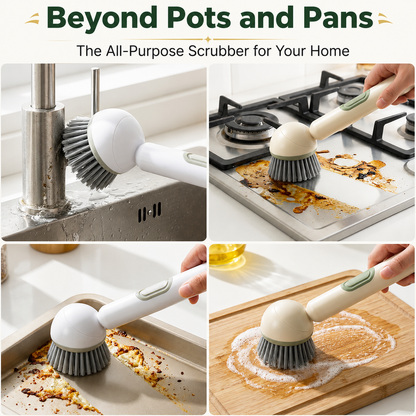 🔥Revolutionary 360° Spinning Dish Brush with Soap Dispenser
