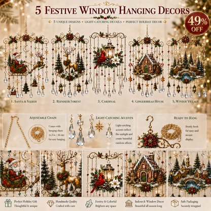 🔥Handmade Christmas Stained Glass Window Hanging